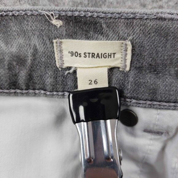 Madewell ’90s Straight Jeans Women’s Sz 26 Gray Wash High Rise Classic Denim - Picture 9 of 12
